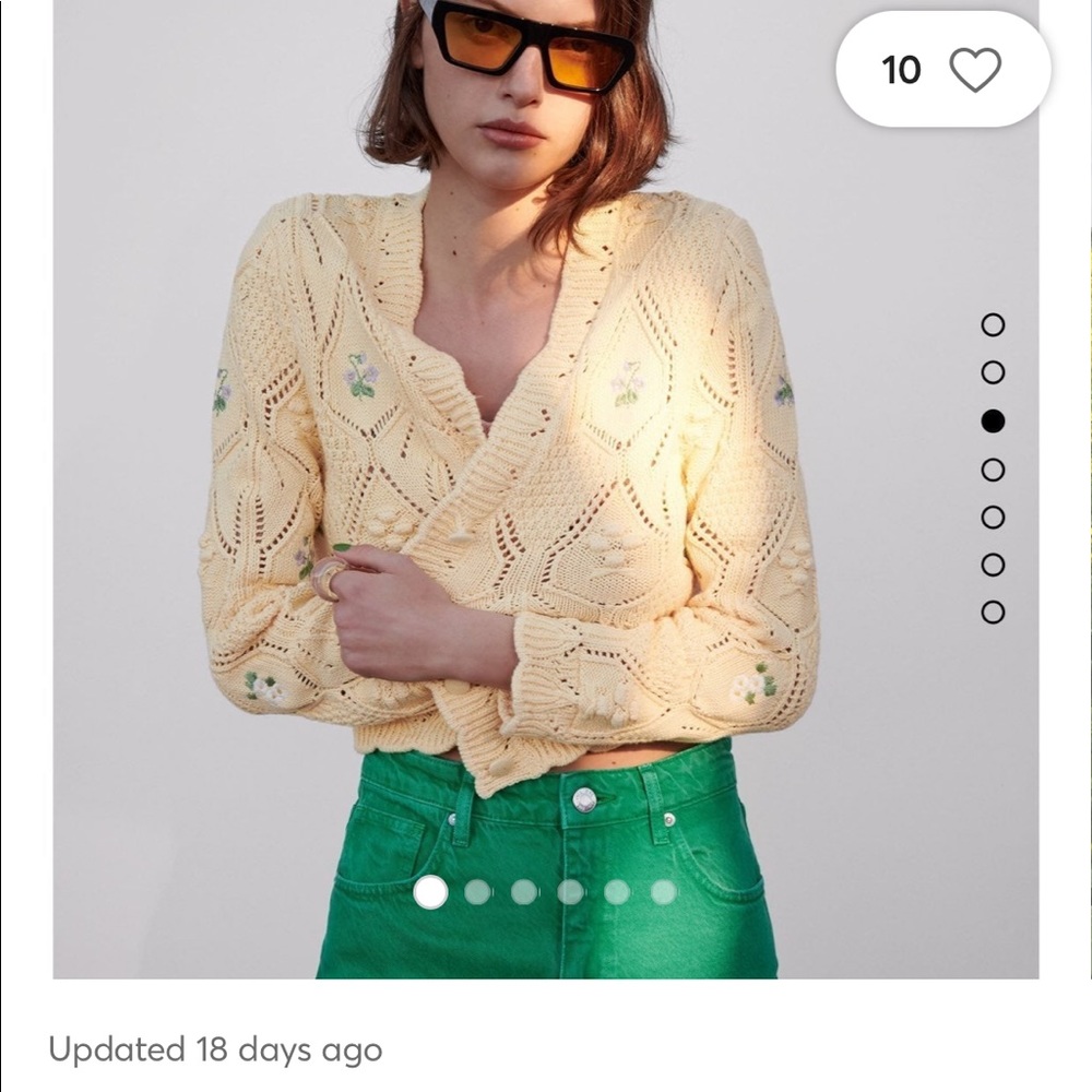 Zara floral knit jacket